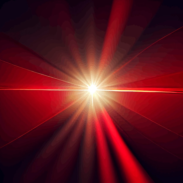 Czerwone światło Flara obiektywu na czarnym tle Flara obiektywu z jasnym światłem izolowanym na czarnym tle