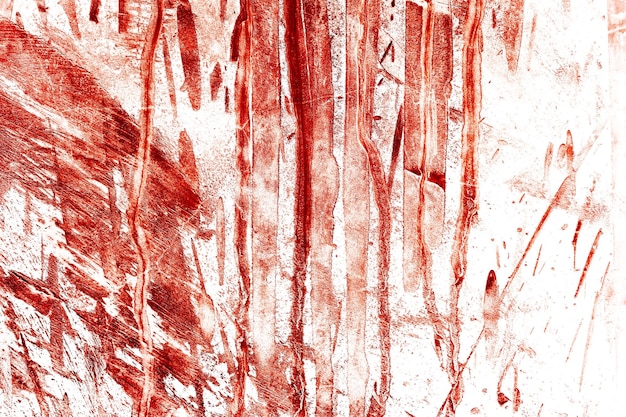 Czerwone tło przerażające krwawe brudne ściany na ścianach tła są pełne plam krwi i zadrapań