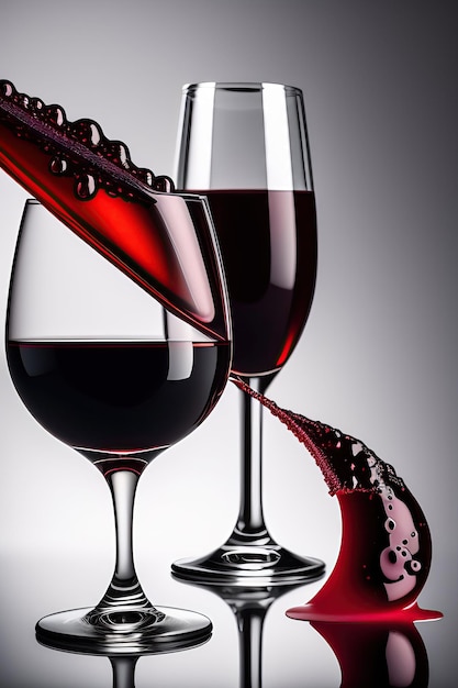 Zdjęcie czerwone wino wyizolowane na białym tle