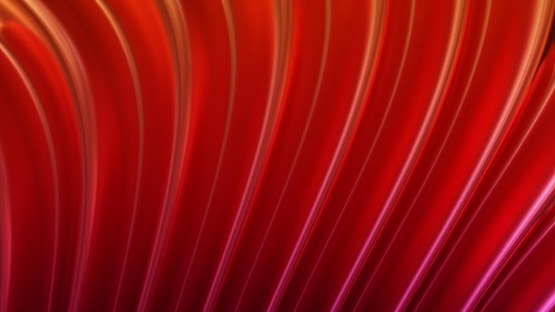 Czerwony abstrakcyjny wzór tła z falistymi liniami w renderowaniu 3d