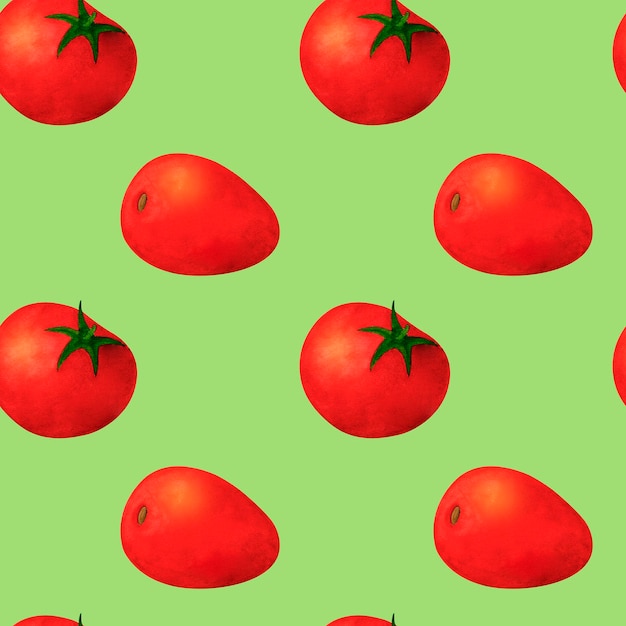 Czerwony akwarel pomidorowy bezszwowy wzór na czarnym tle dla odcisków na tkaninach i papierze ubrania talerze i naczynia dekoracja projektowa dla kuchni menu restauracji przepisy kucharskie