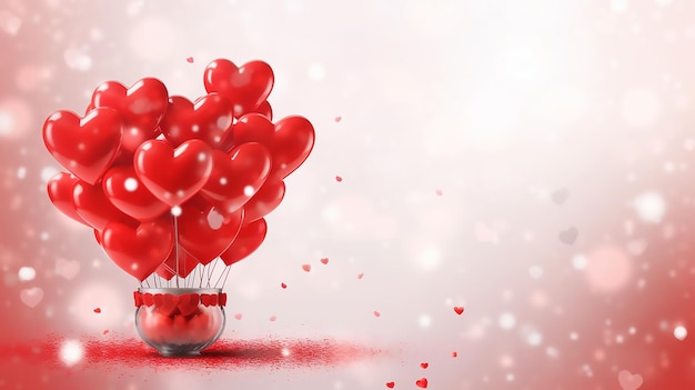 Czerwony balon w kształcie serca z napisem miłość