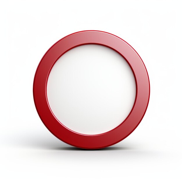 Zdjęcie czerwony i biały okrągły znak na białym tle