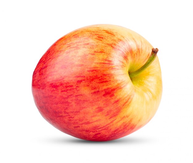 Czerwony jabłko odizolowywający na białym tle. pełna głębia ostrości