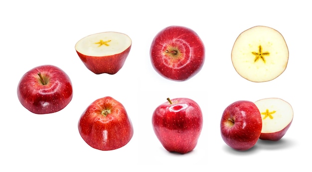 Czerwony jabłko odizolowywający na białym tle
