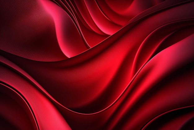 Czerwony jedwab tkanina tło luksusowa tekstura Generatywna ai