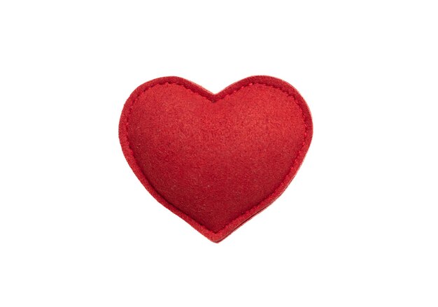 Czerwony kolor serca wyizolowany na białym elementie projektu symbolu Dnia Miłości Walentynek
