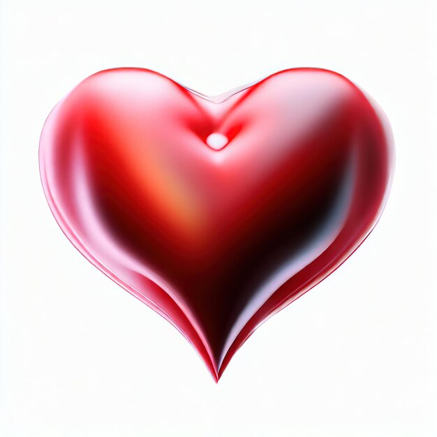 Czerwony kształt serca na białym tle