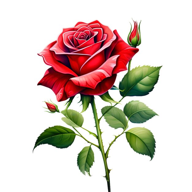 Czerwony kwiat róży Natur5 przedmiot do projektowania na Dzień Walentynek