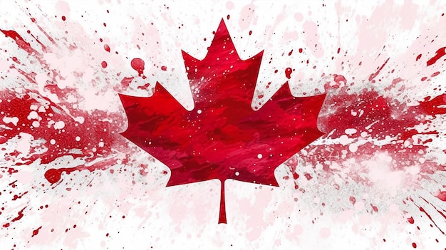 Czerwony liść klonu ze słowem Kanada