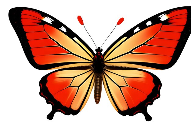 Zdjęcie czerwony motyl na białym tle