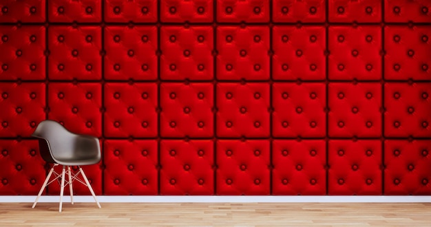 Zdjęcie czerwony nowoczesny pokójminimal projekty renderowania 3d