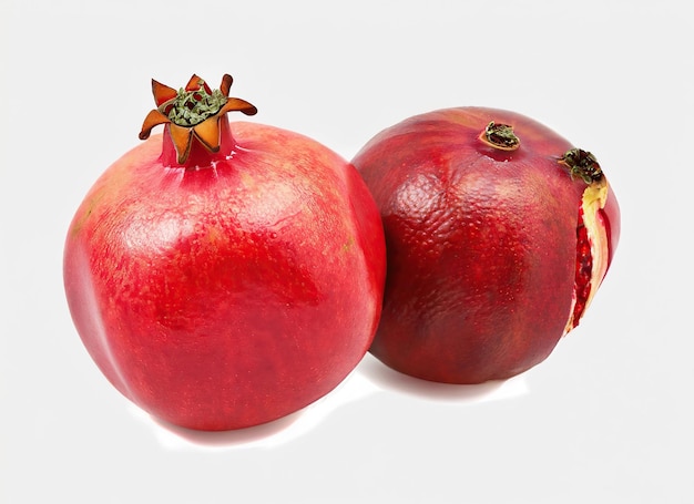 Czerwony owoc z zielonym liściem