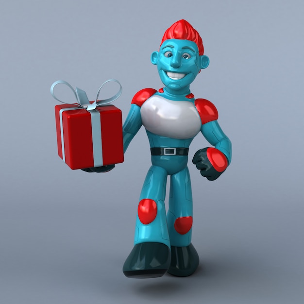 Czerwony robot - 3D ilustracja