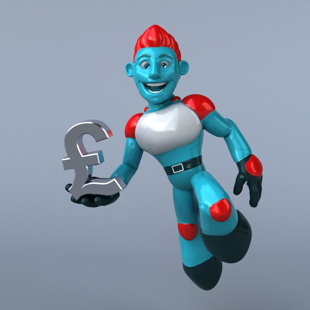 Czerwony robot - 3D ilustracja