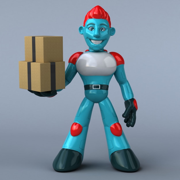 Czerwony robot - 3D ilustracja