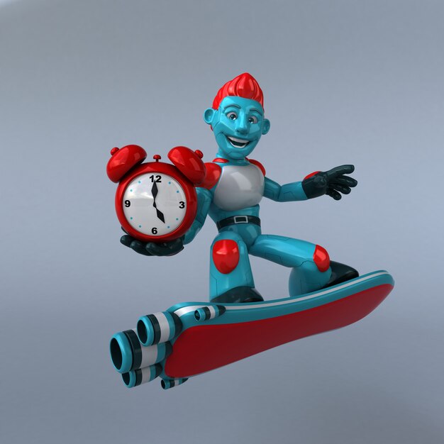 Czerwony robot - 3D ilustracja