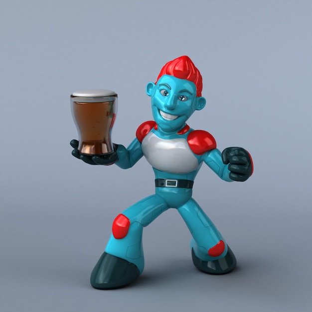 Czerwony Robot - 3d Ilustracja