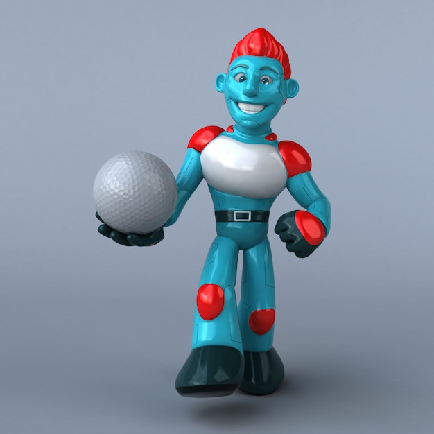 Czerwony robot - 3D ilustracja