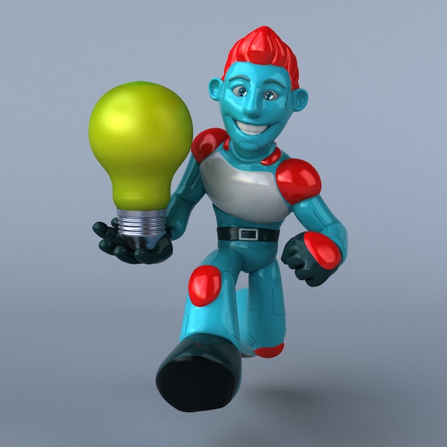 Czerwony robot - 3D ilustracja