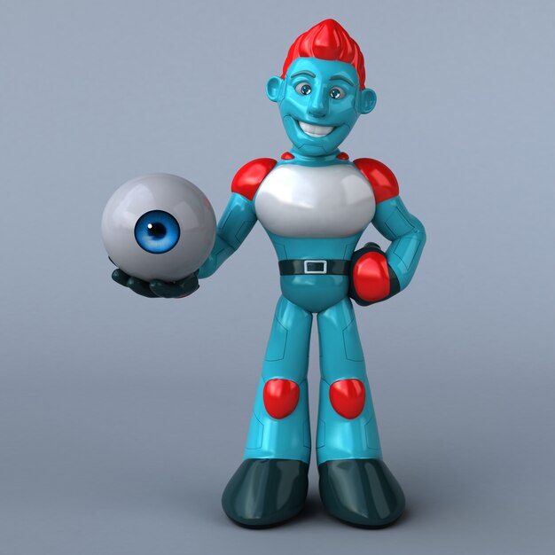 Czerwony robot - 3D ilustracja