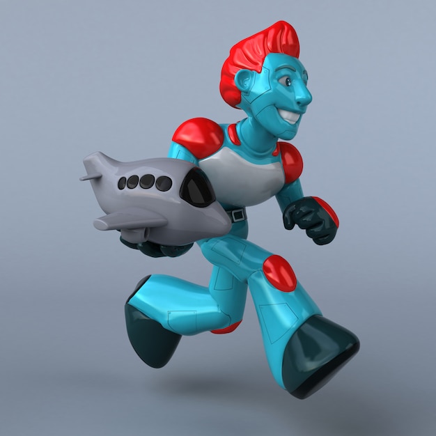 Czerwony robot - 3D ilustracja