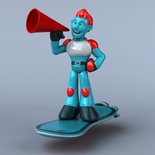 Czerwony robot - ilustracja 3D