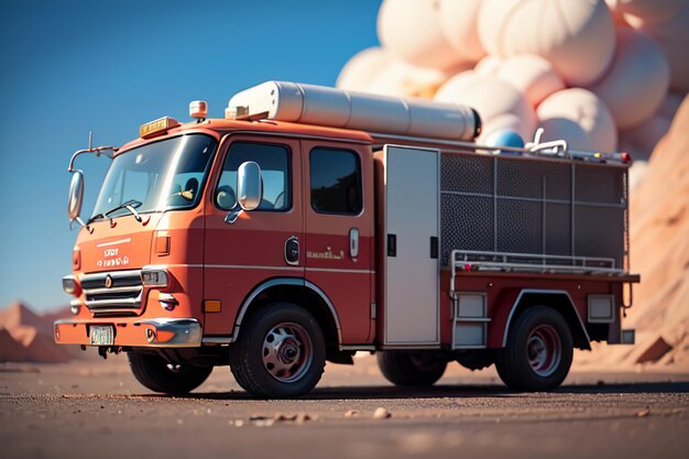 Zdjęcie czerwony samochód straży pożarnej kontrola zapobiegania pożarom katastrofa specjalny pojazd tapeta ilustracja tła