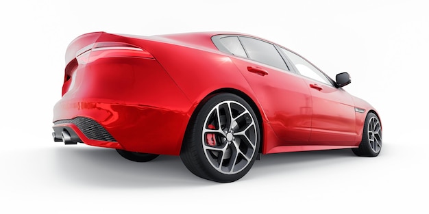 Czerwony sportowy sedan Premium ilustracja 3D