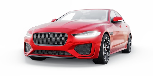 Czerwony sportowy sedan Premium ilustracja 3D