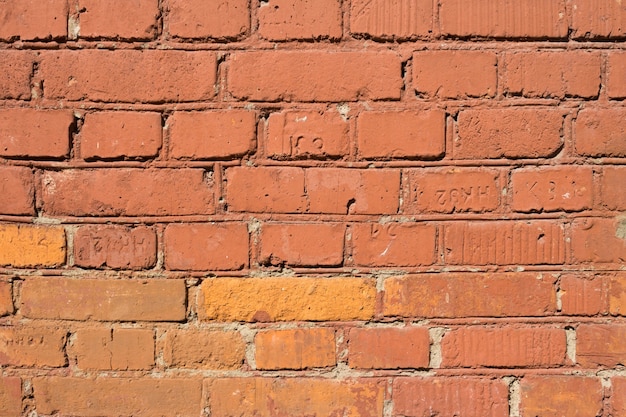 Czerwony Stary Mur Z Cegły. Ceglany Mur W Tle