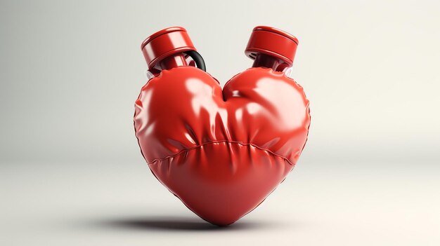 czerwony stetoskop w kształcie serca odizolowany