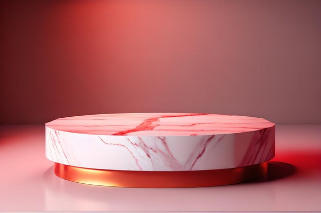 czerwony wyświetlacz 3D na podium do prezentacji produktu tapeta tła