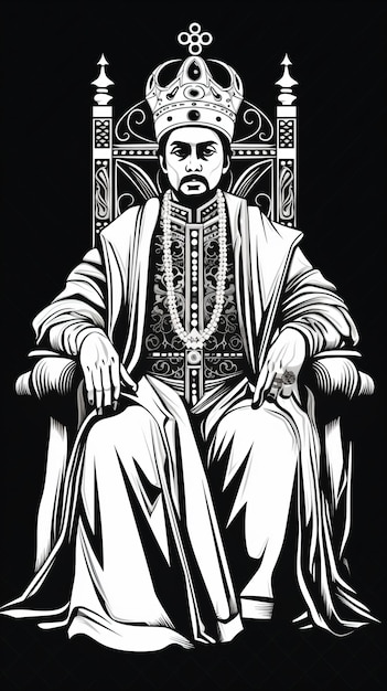 Zdjęcie człowiek siedzący na tronie z koroną na głowie