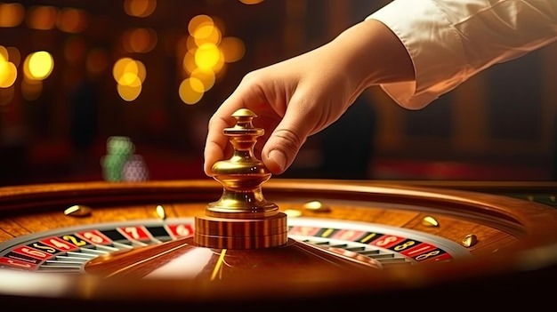Człowiek w kasynie online z ruletką