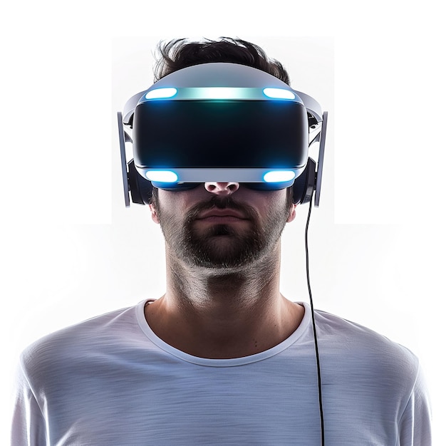 Człowiek w okularach wirtualnej rzeczywistości