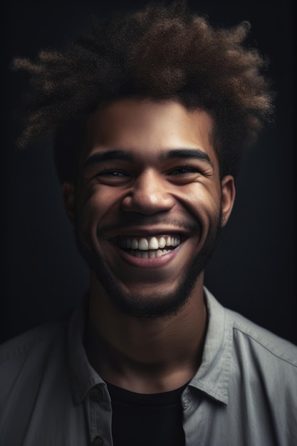 Zdjęcie człowiek z uśmiechem na twarzy