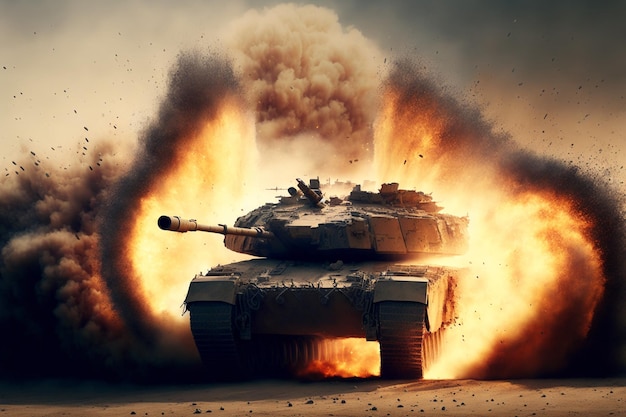 Czołg M1 Abrams Trafiony Przez Eksplozję