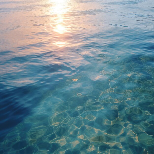 Czysta, błękitna woda fal oceanicznych wzdłuż plaży