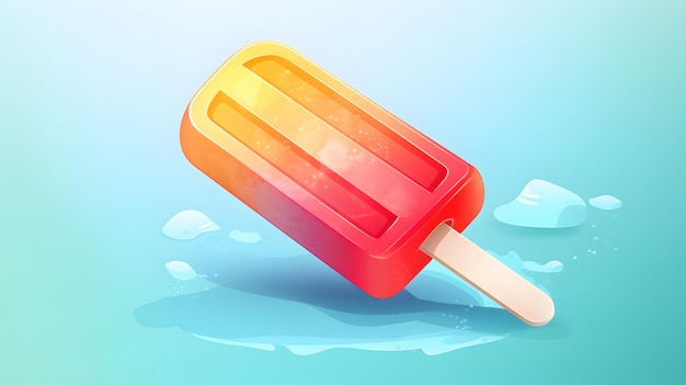 Czysta ilustracja popsicle z żywymi kolorami