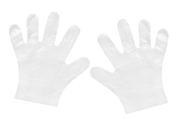 Czyste Plastikowe Rękawiczki Na Białym Tle