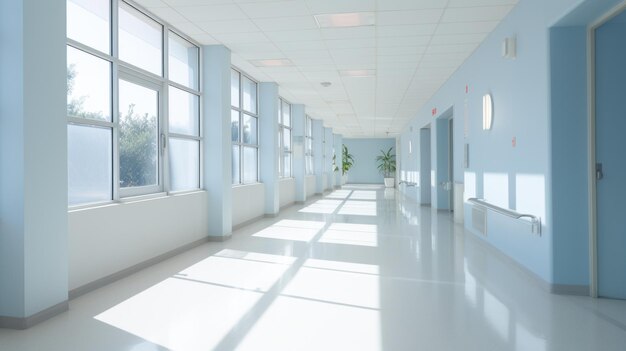 Zdjęcie czyste wnętrze szpitala na białym tle