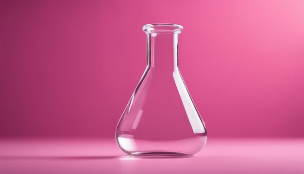 Zdjęcie czysty szklany kubek na różowym tle