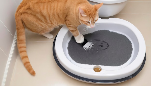 Czyszczenie tacki dla kotów Toaleta dla kotów z wypełniaczem