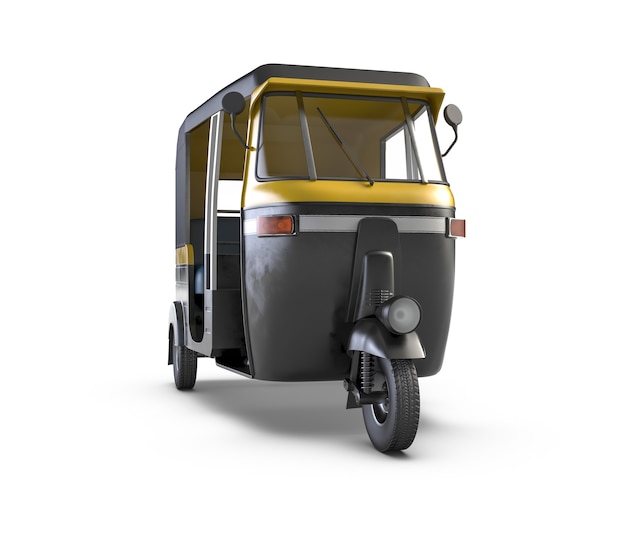 D rendering autorickshaw odizolowany na białym tle
