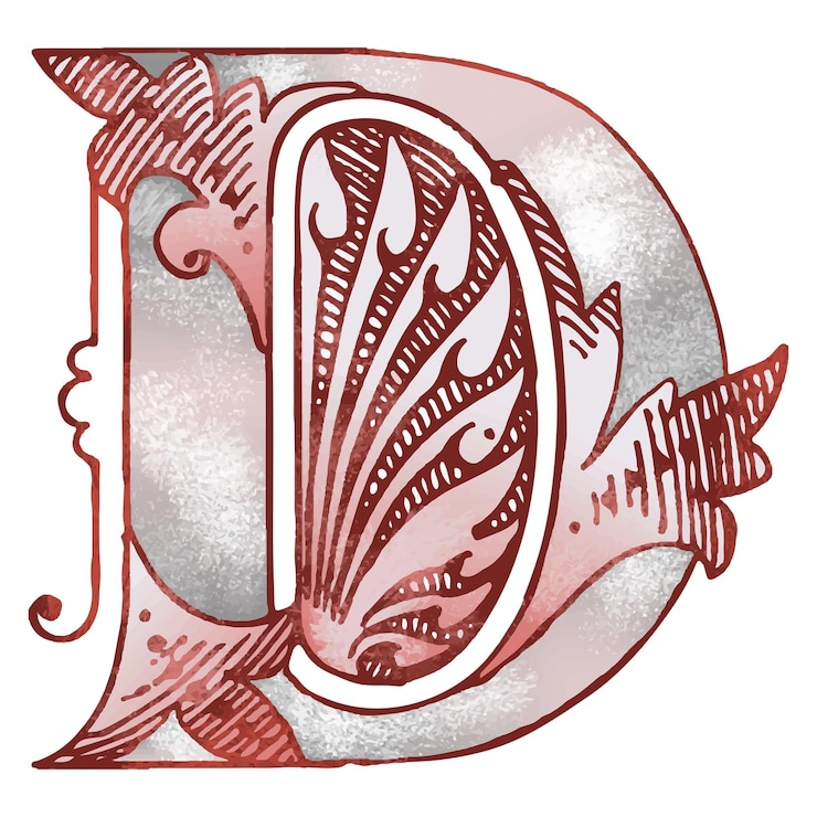 Zdjęcie d vintage botaniczna czcionka png