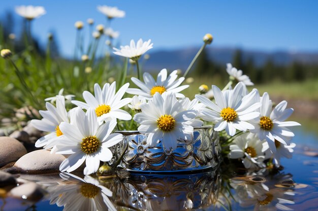 Zdjęcie daisy crown royalty na łące