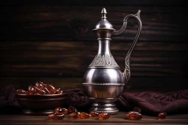 dallah to metalowy garnek z długim dziobem zaprojektowany specjalnie do produkcji kawy arabskiej kawy saudyjskiej