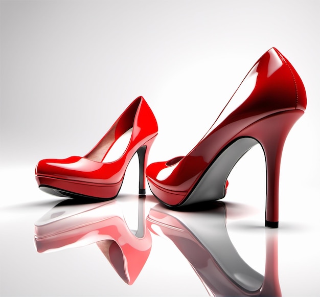 Damskie czerwone buty na wysokim obcasie, moda formalna