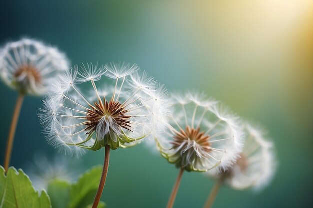 Zdjęcie dandelion abstrakcyjne tło płytka głębokość pola